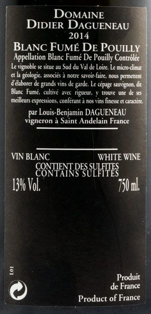 2014 Domaine Didier Dagueneau Silex Pouilly-Fumé branco