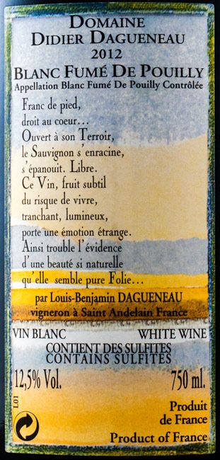 2012 Domaine Didier Dagueneau Asteroide Franc Pieds Pouilly-Fumé white