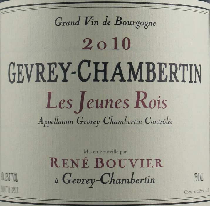 2010 René Bouvier Les Jeunes Rois Gevrey-Chambertin tinto