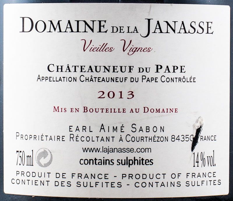 2013 Domaine de la Janasse Vieilles Vignes Cuvée Châteauneuf-du-Pape red