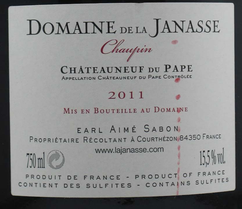2011 Domaine de la Janasse Chaupin Châteauneuf-du-Pape tinto