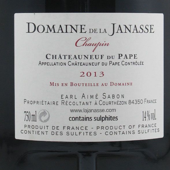 2013 Domaine de la Janasse Chaupin Châteauneuf-du-Pape tinto