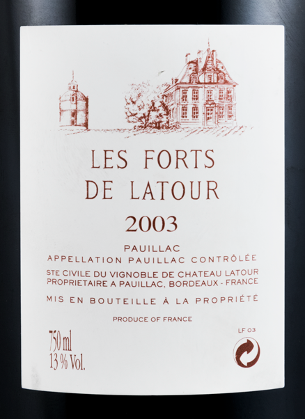 2003 Château Latour Les Forts de Latour Pauillac red