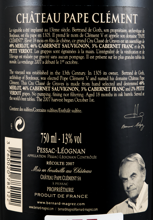2007 Pape Clément Pessac-Léognan red