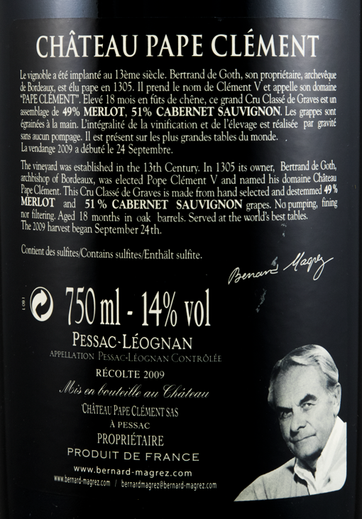 2009 Château Pape Clément Pessac-Léognan tinto