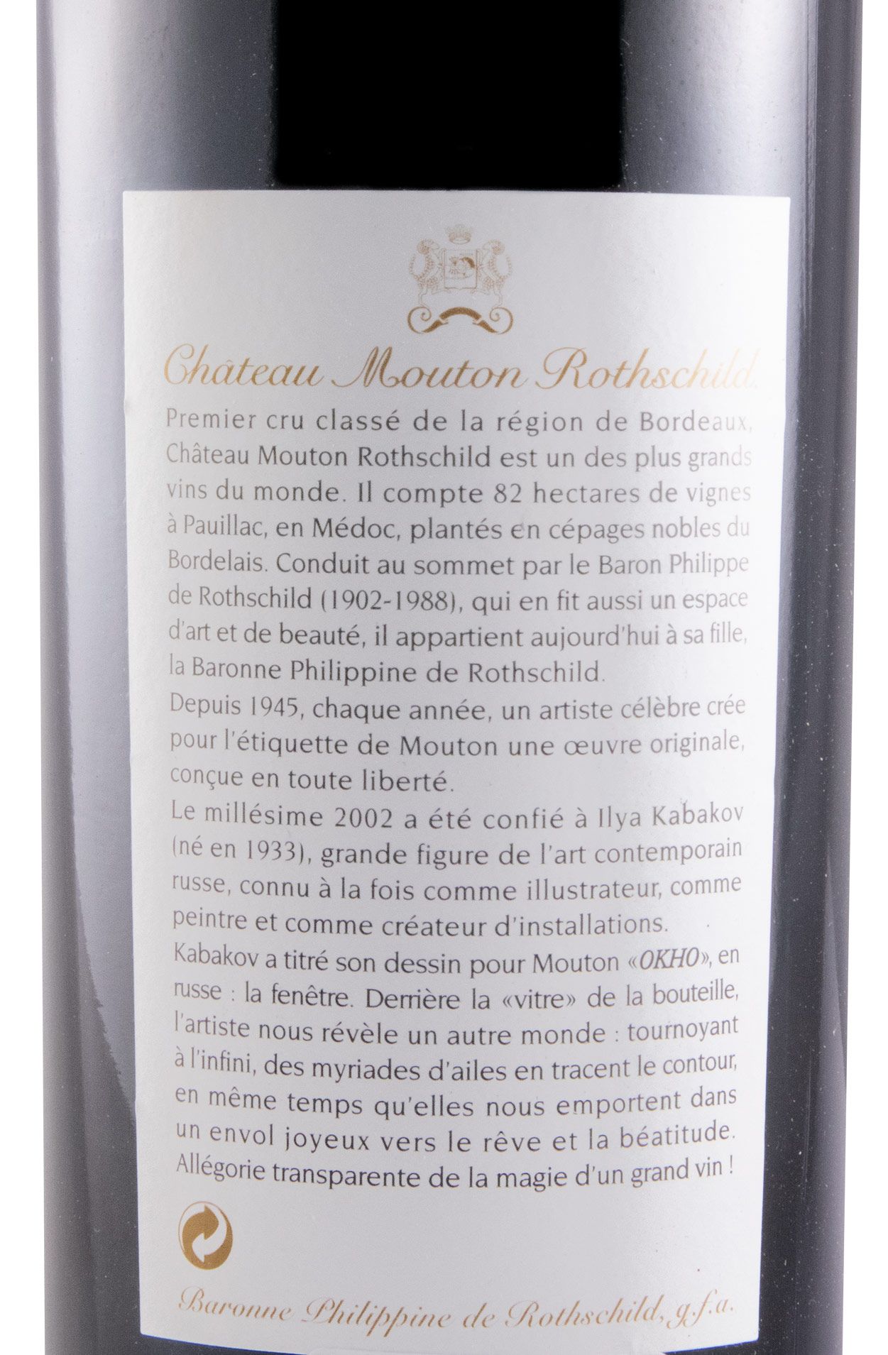 2002 Château Mouton Rothschild Pauillac tinto