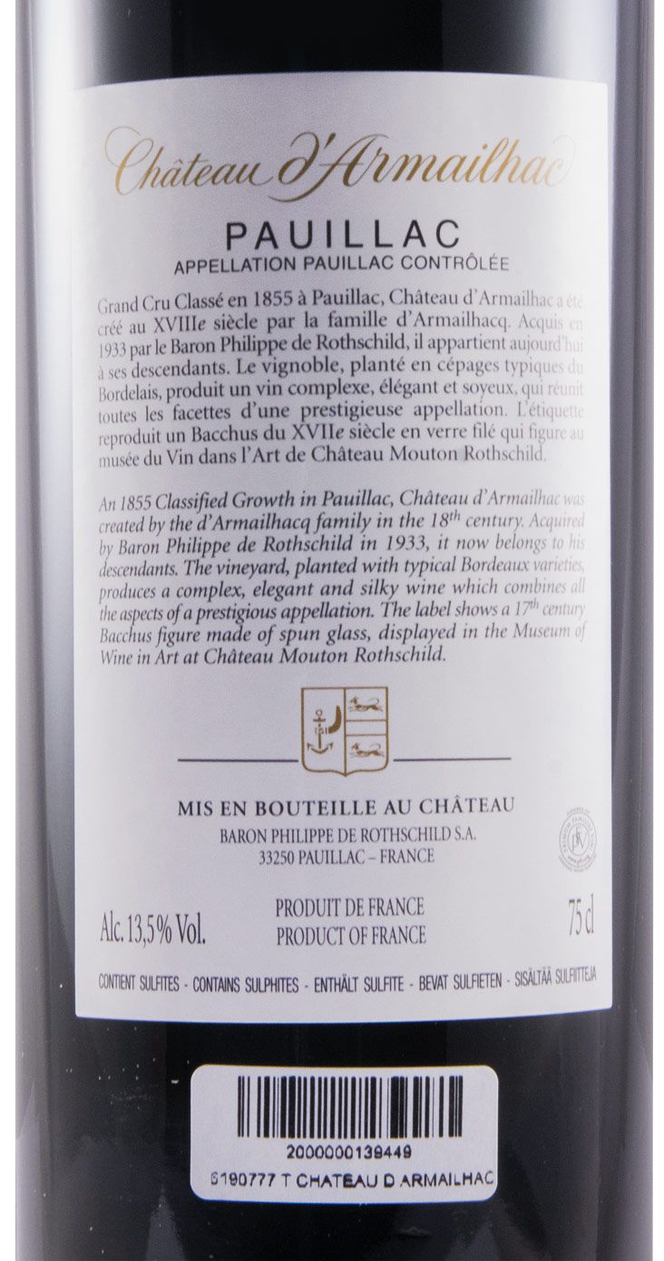 2014 Château d'Armailhac Baron Philippe de Rothschild Pauillac tinto