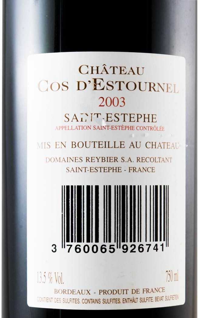 2003 Château Cos D'Estournel Saint-Estèphe tinto
