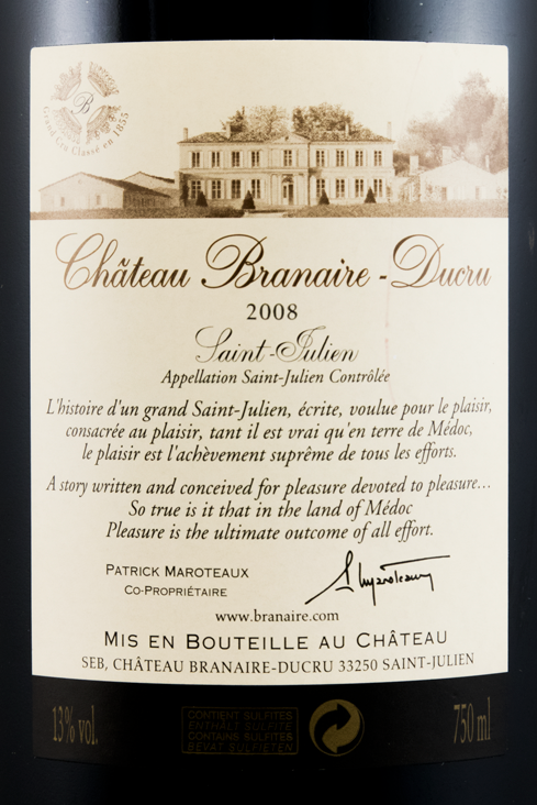 2008 Château Branaire-Ducru Saint-Julien tinto