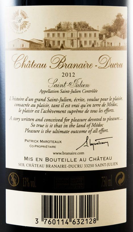 2012 Château Branaire-Ducru Saint-Julien red