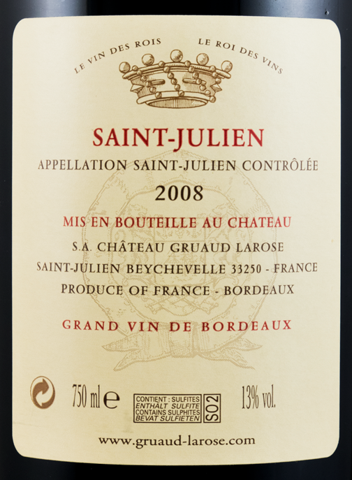 2008 Château Gruaud Larose Saint-Julien tinto