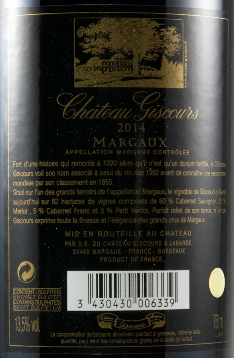 2014 Château Giscours Margaux tinto