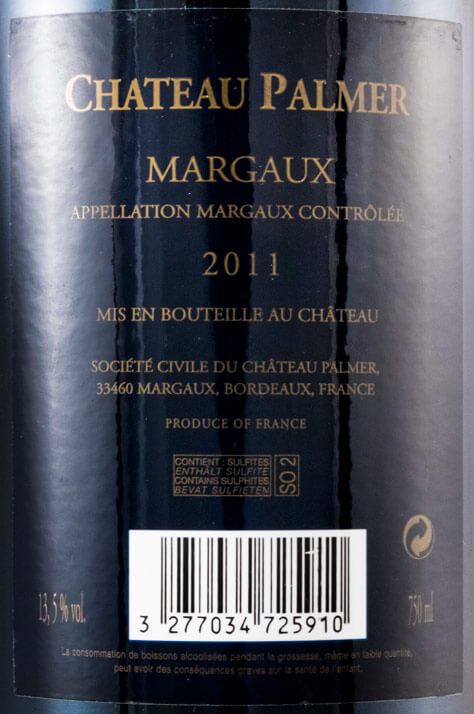 2011 Château Palmer Margaux tinto