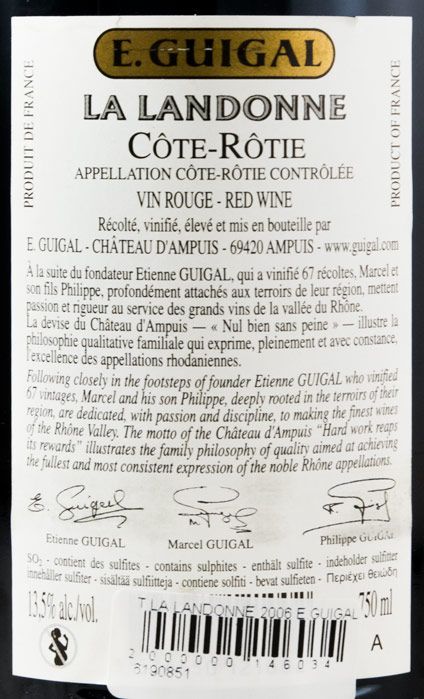 2006 E. Guigal La Landonne Côte-Rôtie tinto