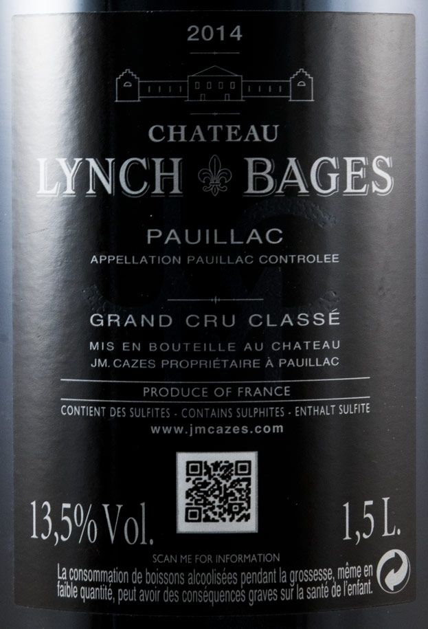 2014 Château Lynch-Bages Pauillac tinto 1,5L