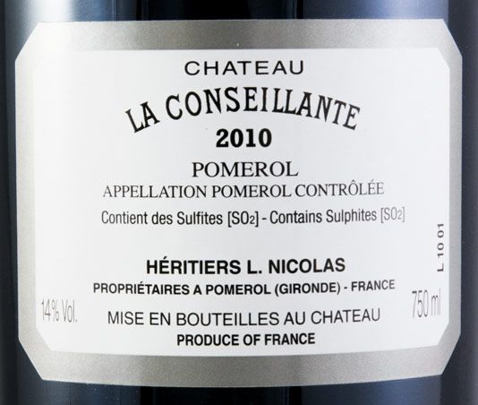 2010 Château La Conseillante Pomerol tinto