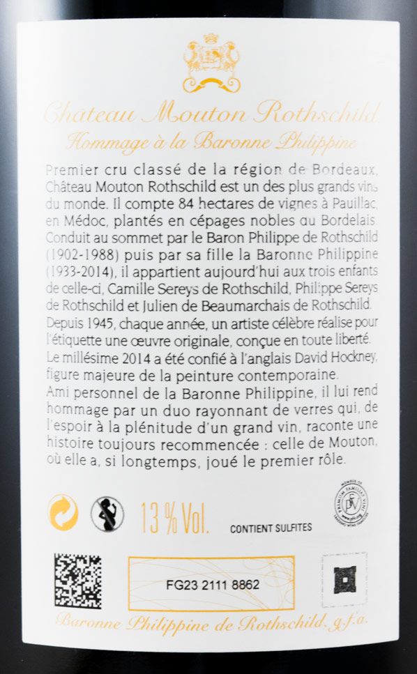 2014 Château Mouton Rothschild Pauillac red 1.5L
