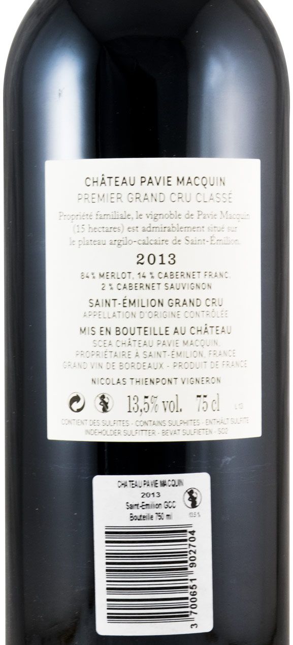 2013 Château Pavie Macquin Saint-Émilion tinto