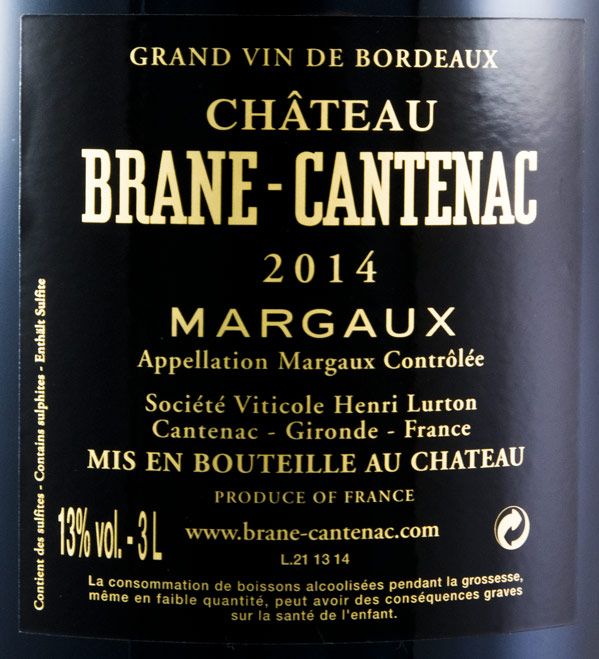 2014 Château Brane-Cantenac Margaux tinto 3L