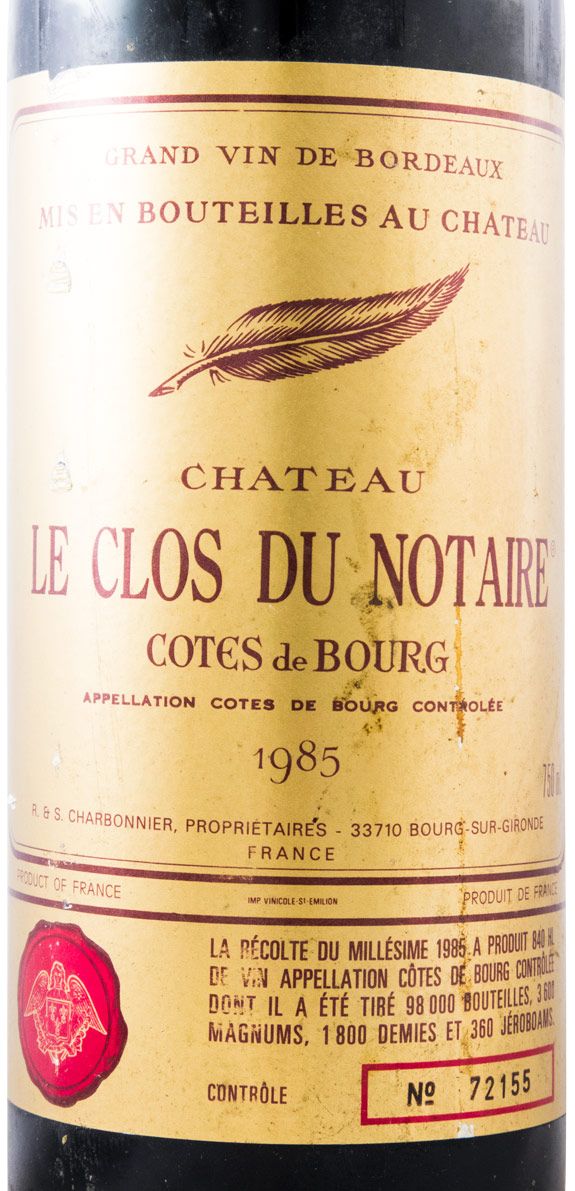 1985 Château Le Clos du Notaire Côtes-de-Bourg red