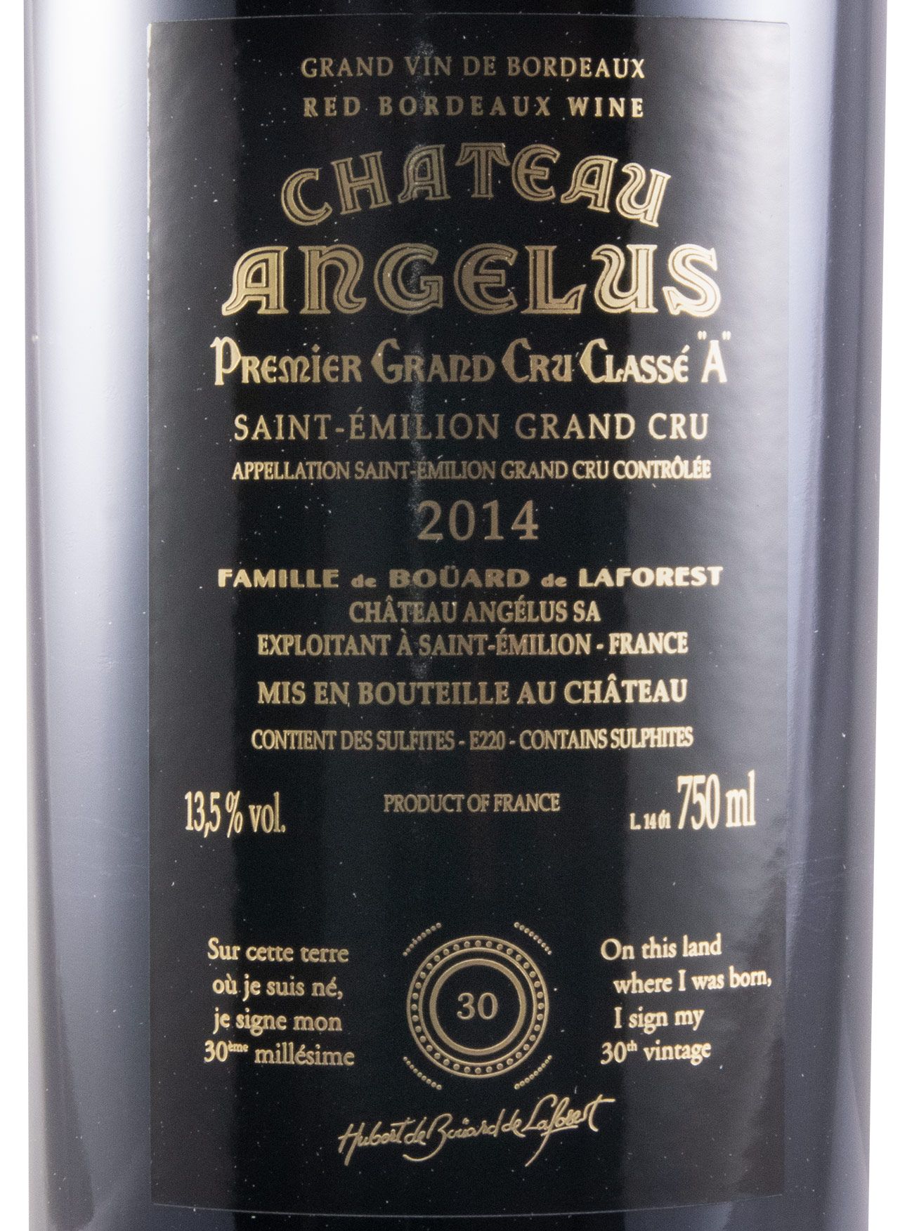 2014 Château Angelus Saint-Émilion tinto