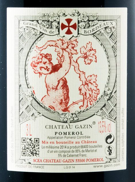 2014 Château Gazin Pomerol tinto 3L