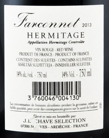 2013 Domaine Jean-Louis Chave Sélection Farconnet Hermitage tinto