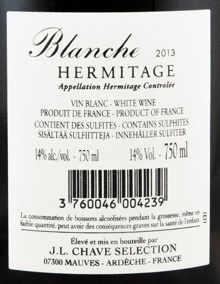 2013 Domaine Jean-Louis Chave Sélection Blanche Hermitage branco