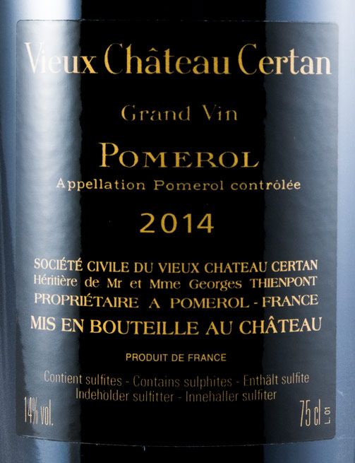 2014 Vieux Château Certan Pomerol tinto