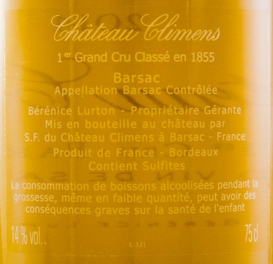 2014 Château Climens Barsac Sauternes white
