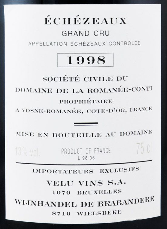 1998 Domaine de la Romanée-Conti Grand Cru Échézeaux red