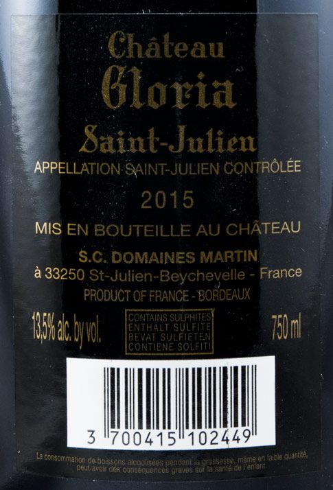 2015 Château Gloria Saint-Julien red