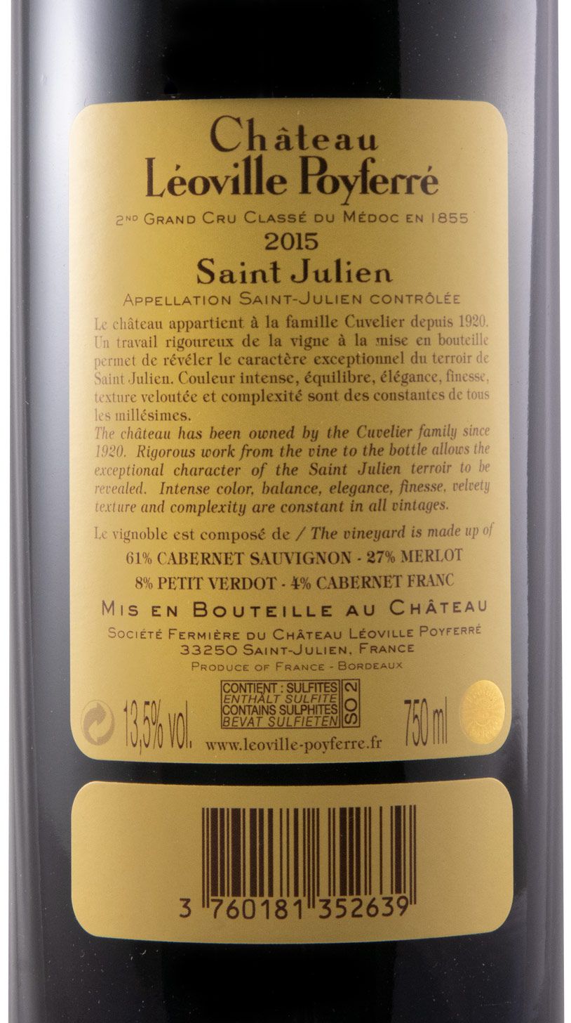 2015 Château Léoville-Poyferré Saint-Julien tinto