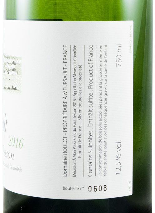 2016 Domaine Roulot À Mon Plaisir Clos du Haut Tesson Meursault branco