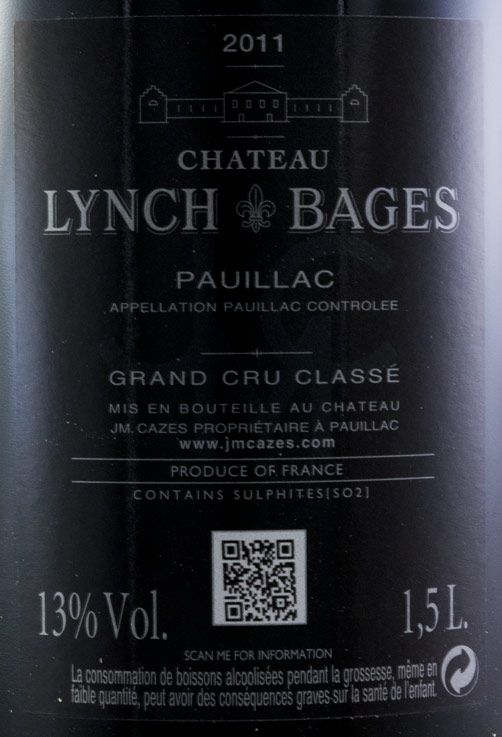 2011 Château Lynch-Bages Pauillac tinto 1,5L