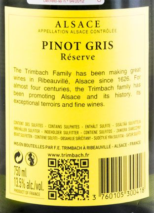 2014 Maison Trimbach Pinot Gris Reserva Alsace white