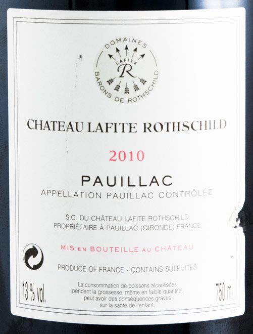 2010 Château Lafite Rothschild Pauillac red