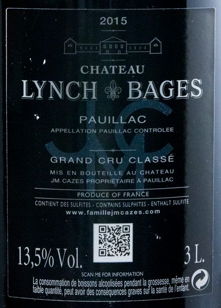 2015 Château Lynch-Bages Pauillac tinto 3L