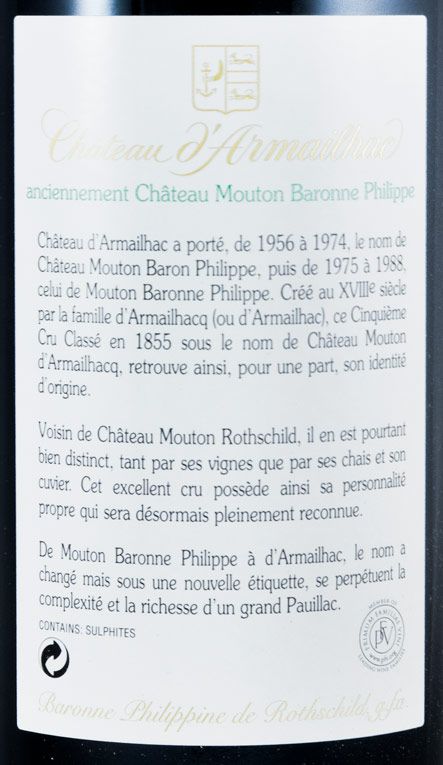 2010 Château d'Armailhac Baron Philippe de Rothschild Pauillac tinto