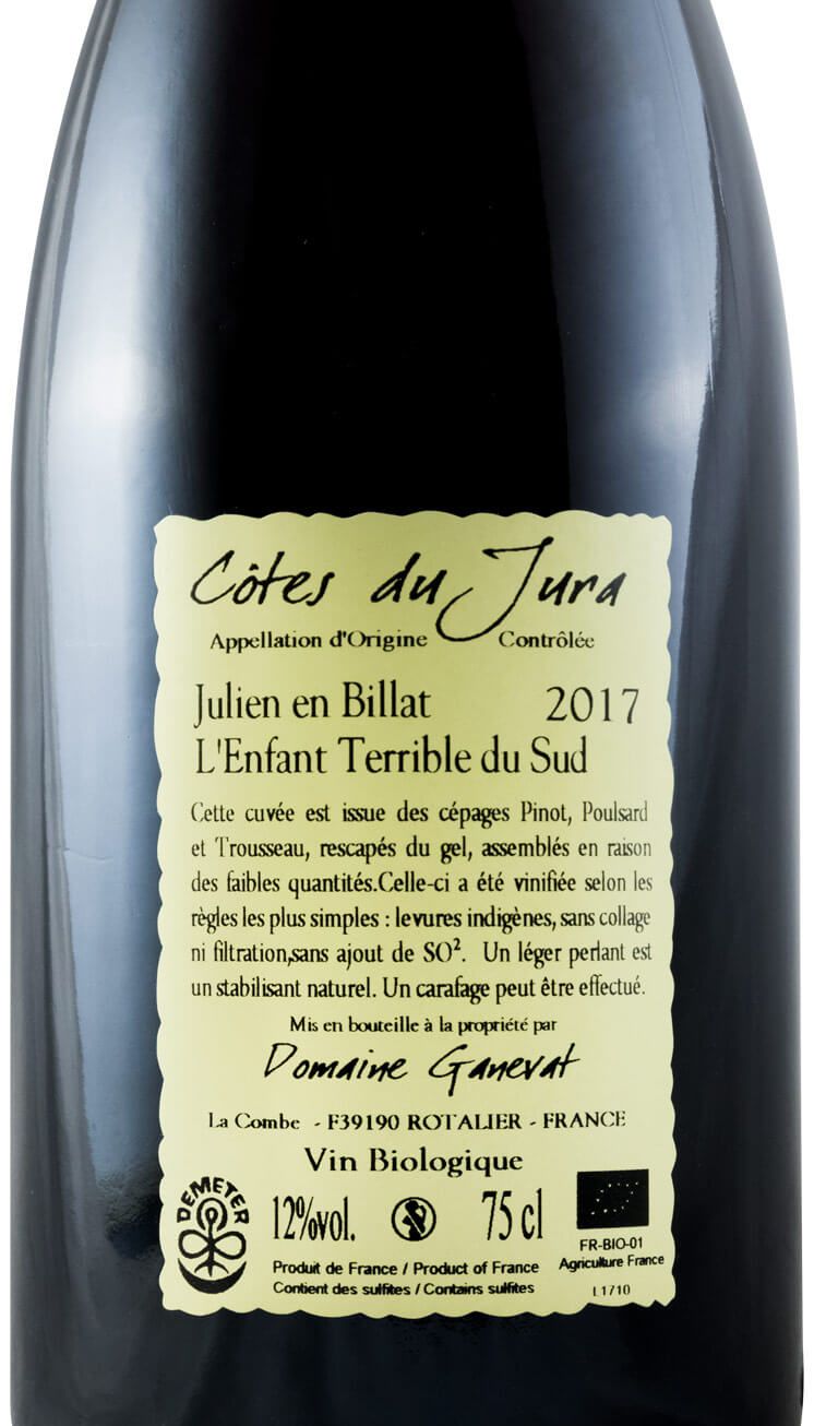 2017 Jean-François Ganevat Julien en Billat Côtes du Jura organic red