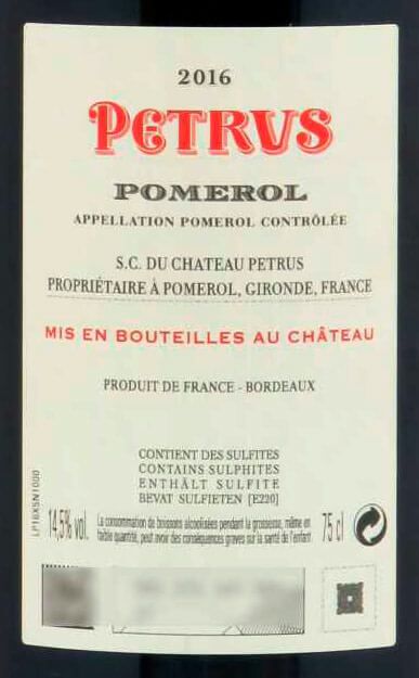 2016 Petrus red