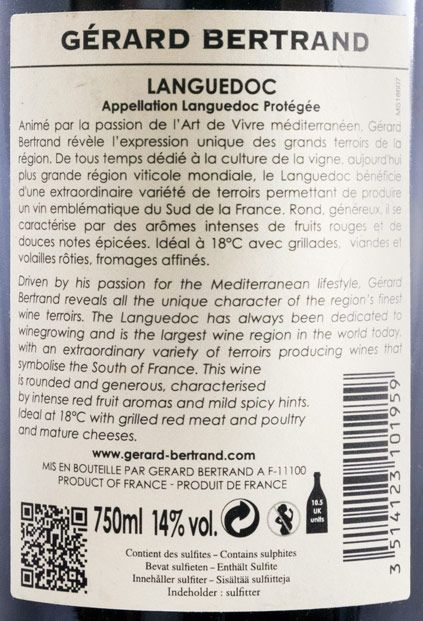 2016 Gérard Bertrand Syrah-Grenache Languedoc red