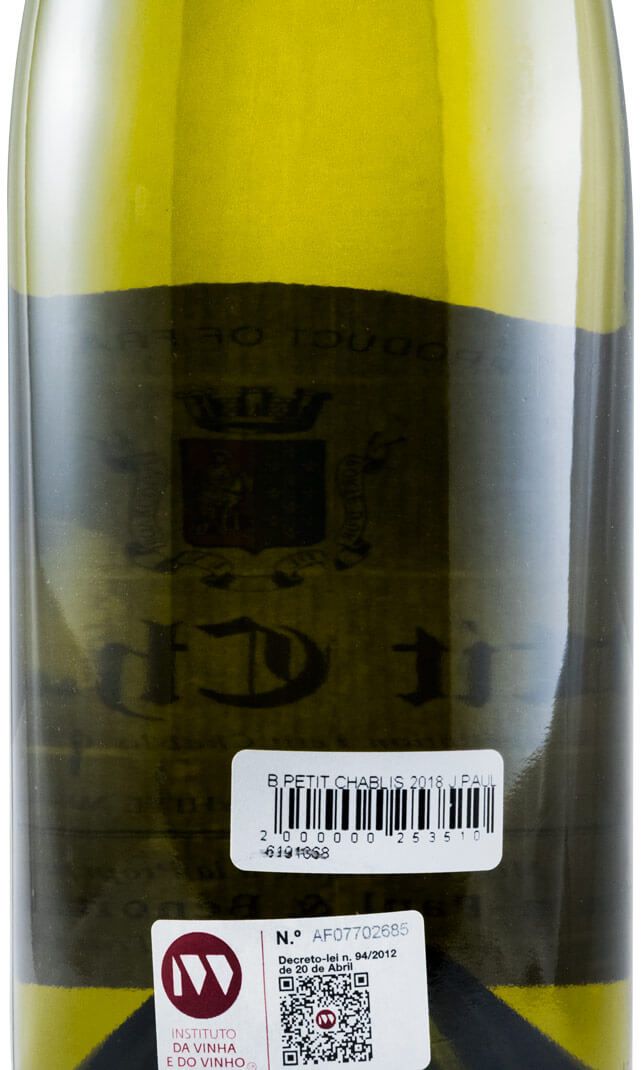 2018 Jean-Paul & Benoît Droin Petit Chablis branco