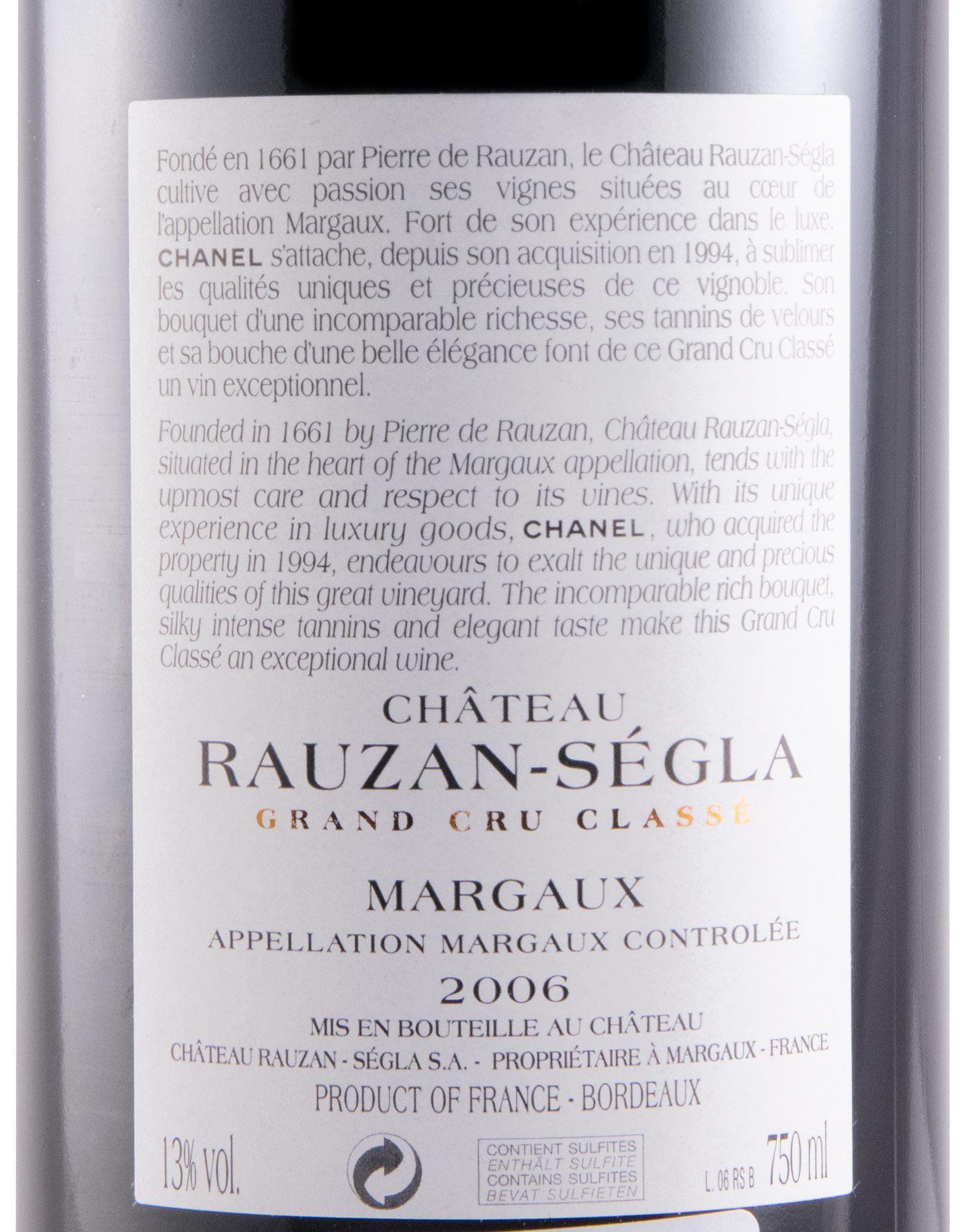 2006 Château Rauzan-Ségla Margaux tinto