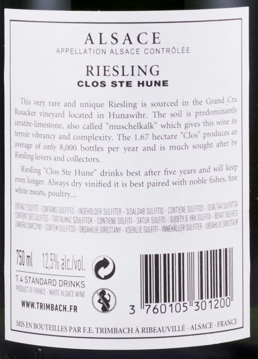 2012 Maison Trimbach Clos Ste Hune Riesling Alsace white