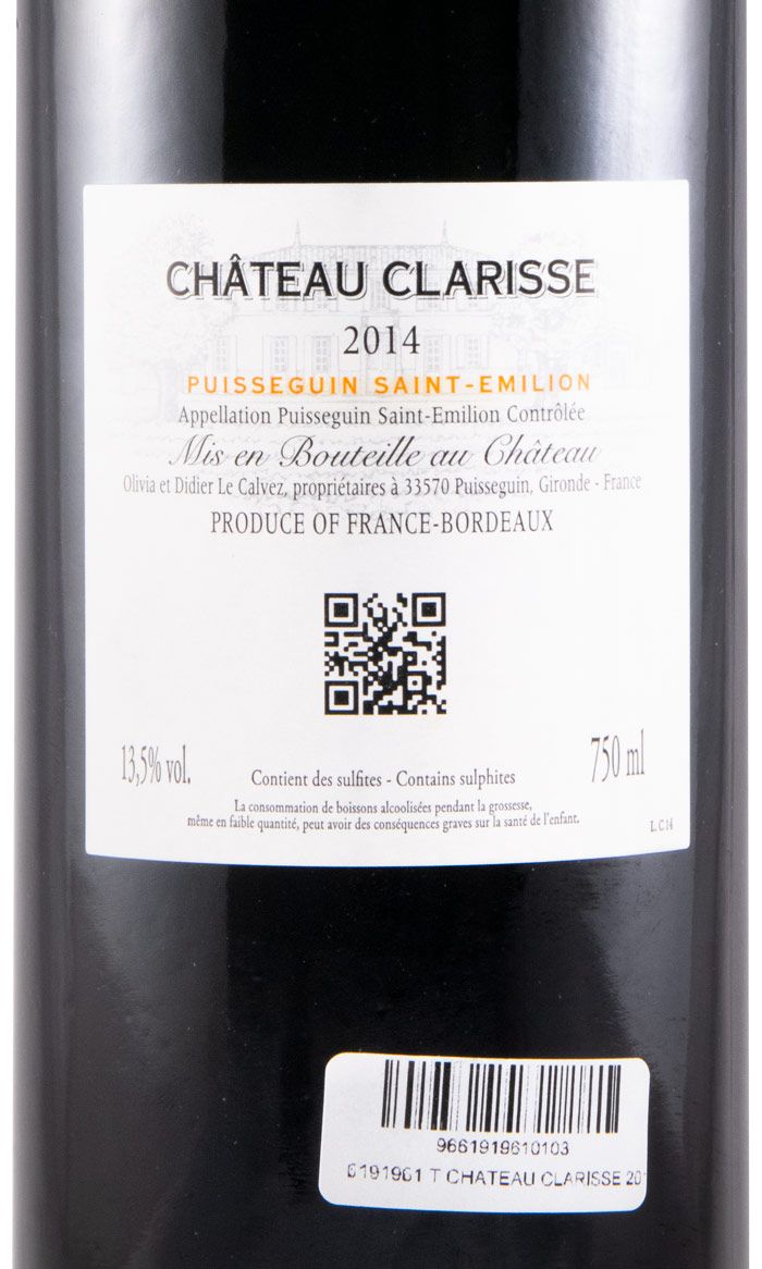2014 Château Clarisse Puisseguin-Saint-Émilion tinto