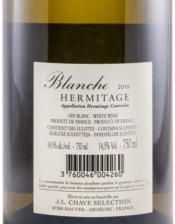 2016 Domaine Jean-Louis Chave Sélection Blanche Hermitage branco