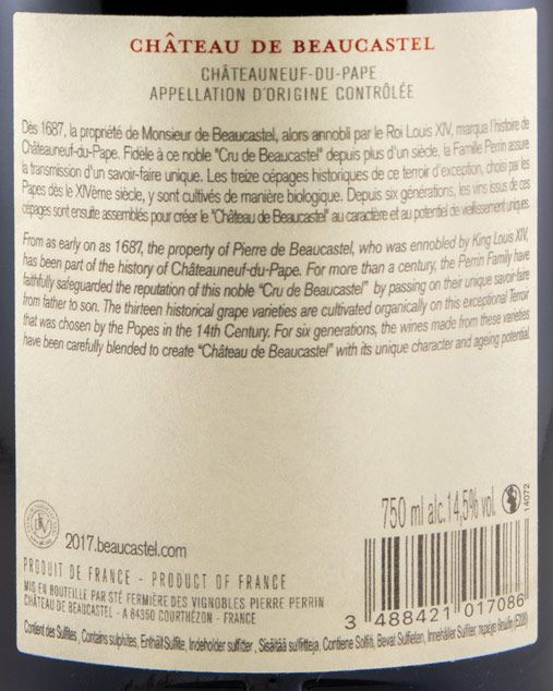 2017 Château de Beaucastel Châteauneuf-du-Pape red