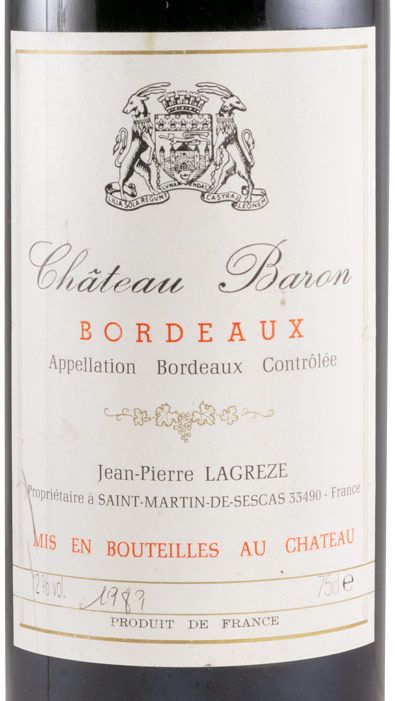 1989 Château Baron Jean Pierre Lagreze tinto