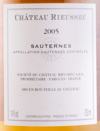 2005 Château Rieussec Sauternes white